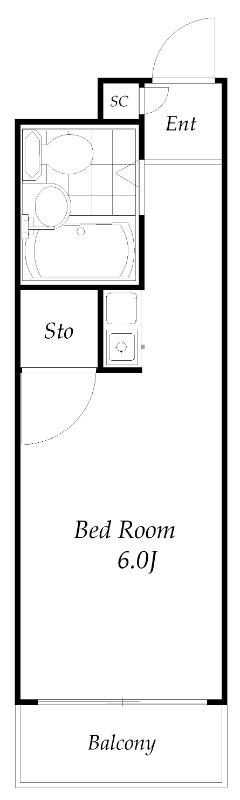 ベルトピア京王永山(ワンルーム/2階)の間取り写真