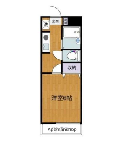 メイプルヒルズ(1K/1階)の間取り写真