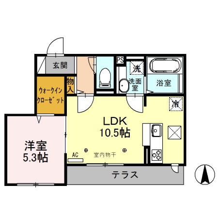 ティルタ アユ(1LDK/1階)の間取り写真