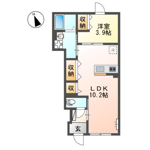 メゾン・ド・アロハ(1LDK/1階)の間取り写真