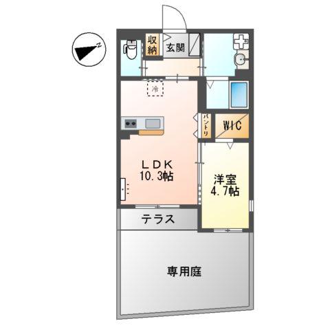 ルミエールグラン(1LDK/1階)の間取り写真