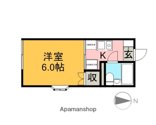 ファミーユ国分寺(1K/2階)の間取り写真