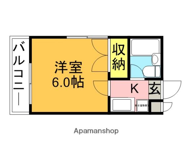 イーストハイム(1K/1階)の間取り写真