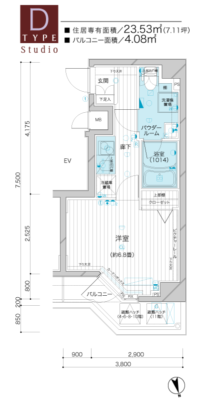 メインステージ西荻窪駅前(1K/10階)の間取り写真