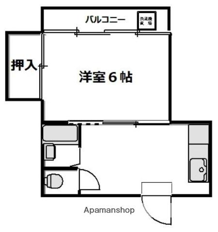 マルトミビル(1DK/2階)の間取り写真