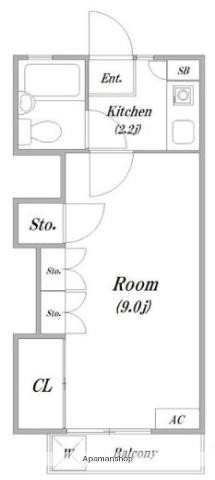 コーポ・パストラール(1K/2階)の間取り写真