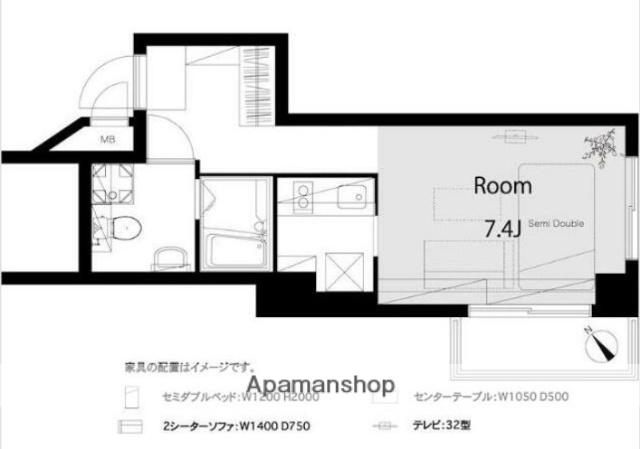 メゾンドール西荻窪(1K/5階)の間取り写真
