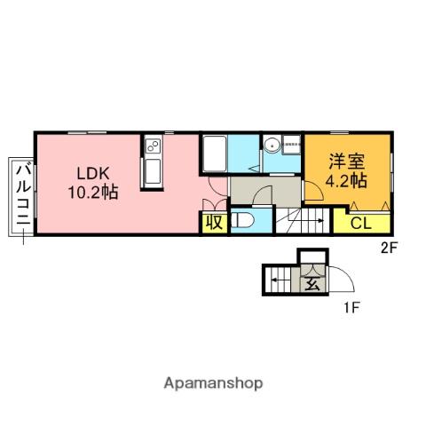 アリヴィオ柳橋(1LDK/2階)の間取り写真