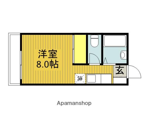 アーバンパレス鷹の台(ワンルーム/1階)の間取り写真