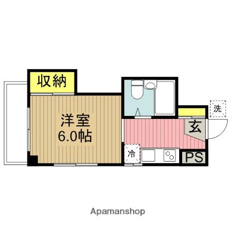 土方ハイツ(1K/3階)の間取り写真