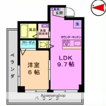 メロンむさし野(2K/5階)の間取り写真