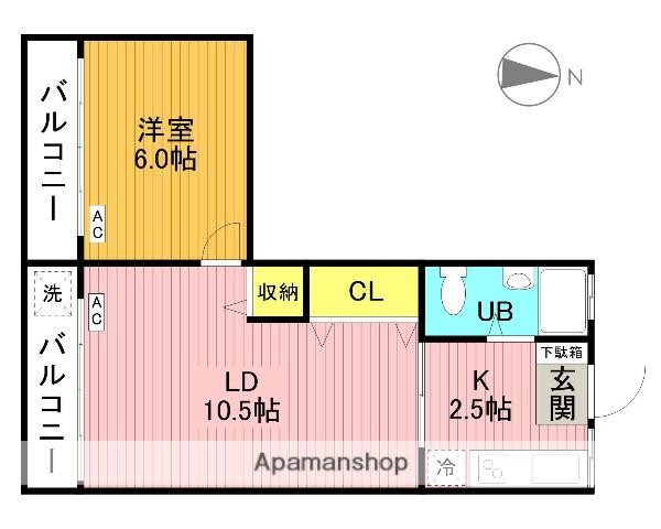 都ビルディング(1LDK/3階)の間取り写真