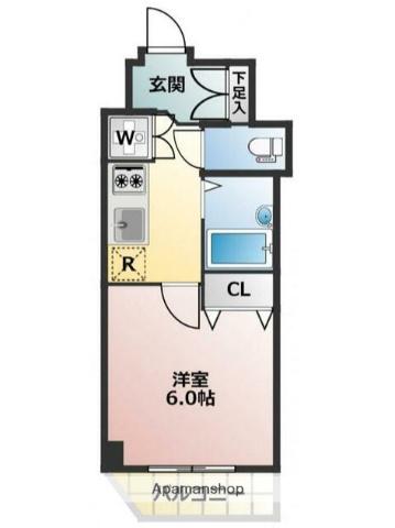 VERONA武蔵関LUSSO(1K/4階)の間取り写真