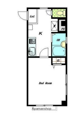 ヴィラシャルマン(1K/2階)の間取り写真