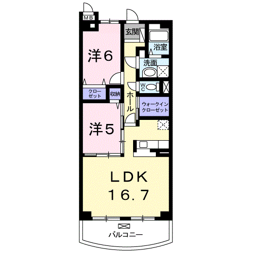 グレイス ガーデン(2LDK/1階)の間取り写真