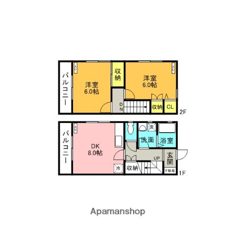 サンパルコート(2DK/1階)の間取り写真