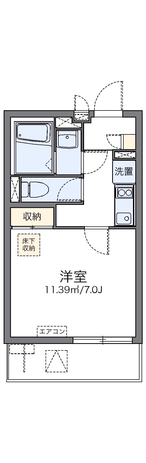 レオネクスト秋(1K/1階)の間取り写真