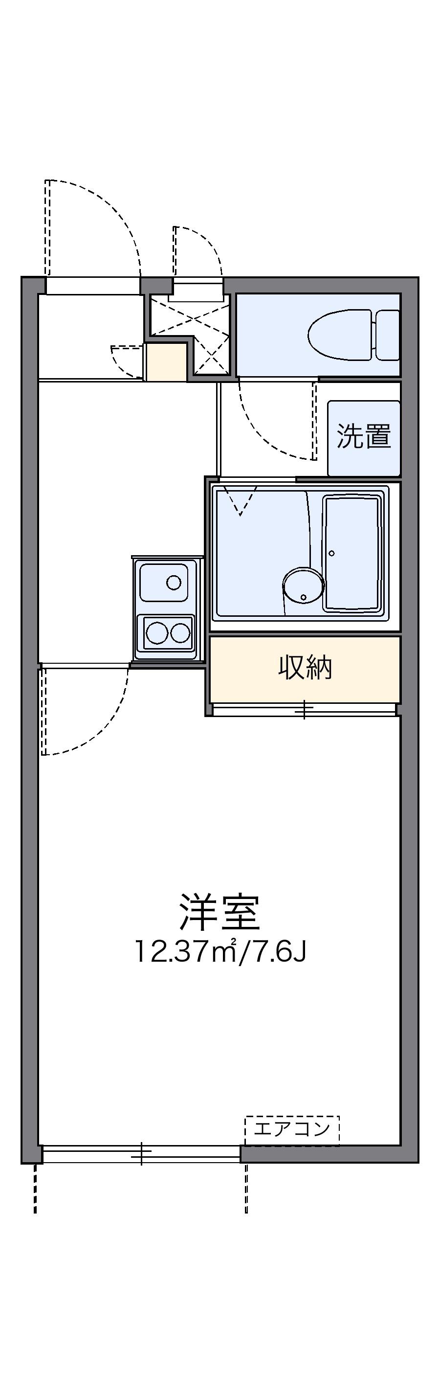 レオパレスエクレールⅡ(1K/1階)の間取り写真