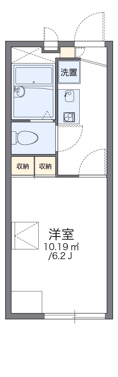 レオパレスピースアベニュー(1K/1階)の間取り写真