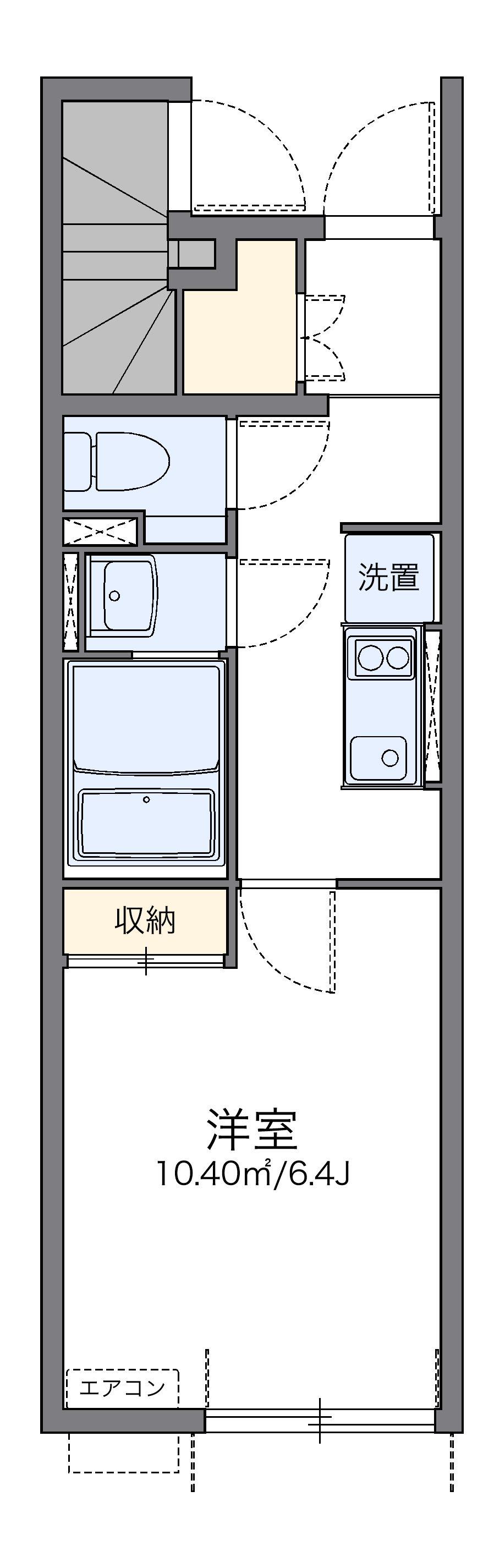 レオネクスト青梅橋(1K/1階)の間取り写真