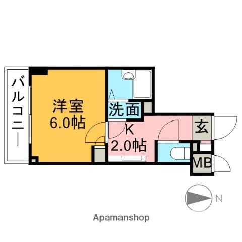 ヴォーガコルテ都立家政(1K/5階)の間取り写真