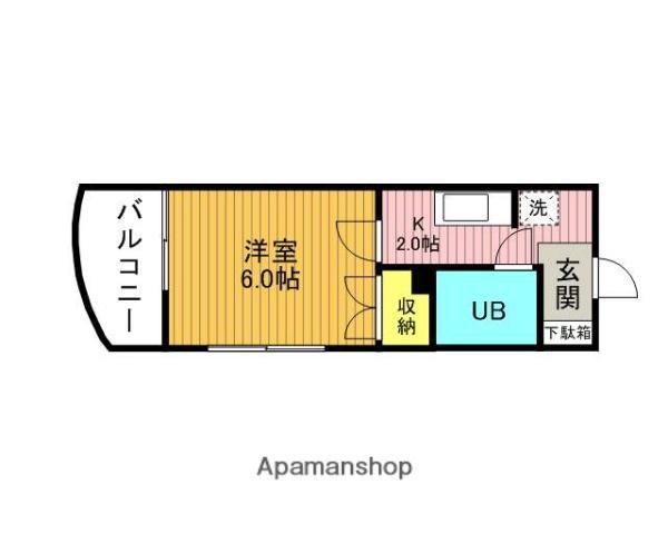 スカイルームピアハセガワ(1K/3階)の間取り写真