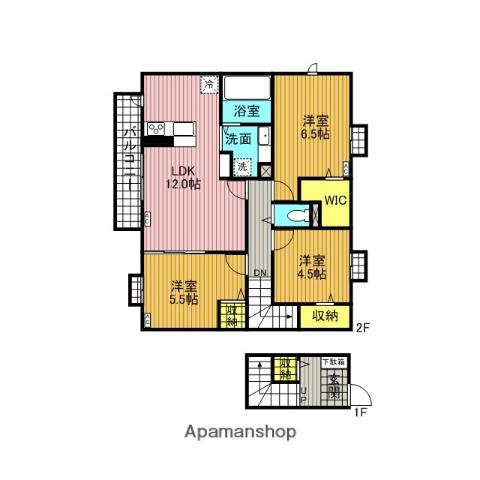 PATIO VERDE A(3LDK/2階)の間取り写真