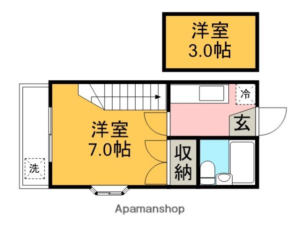 シャトレ南阿佐谷(1K/2階)の間取り写真