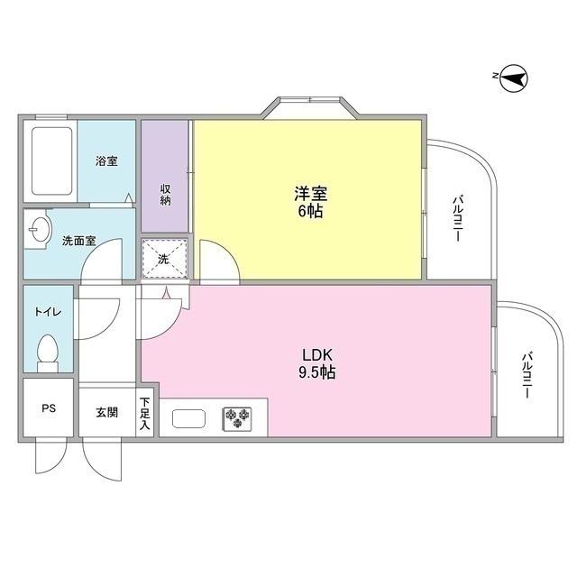 サンライズ松本 NO.6(1LDK/1階)の間取り写真