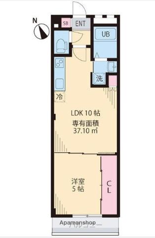 DYNA武蔵野(1LDK/2階)の間取り写真