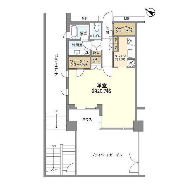 マスタービューレジデンス(1K/B1階)の間取り写真