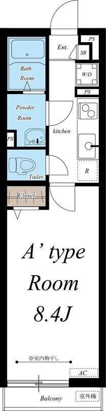 リブリ・保谷エトワール(1K/2階)の間取り写真