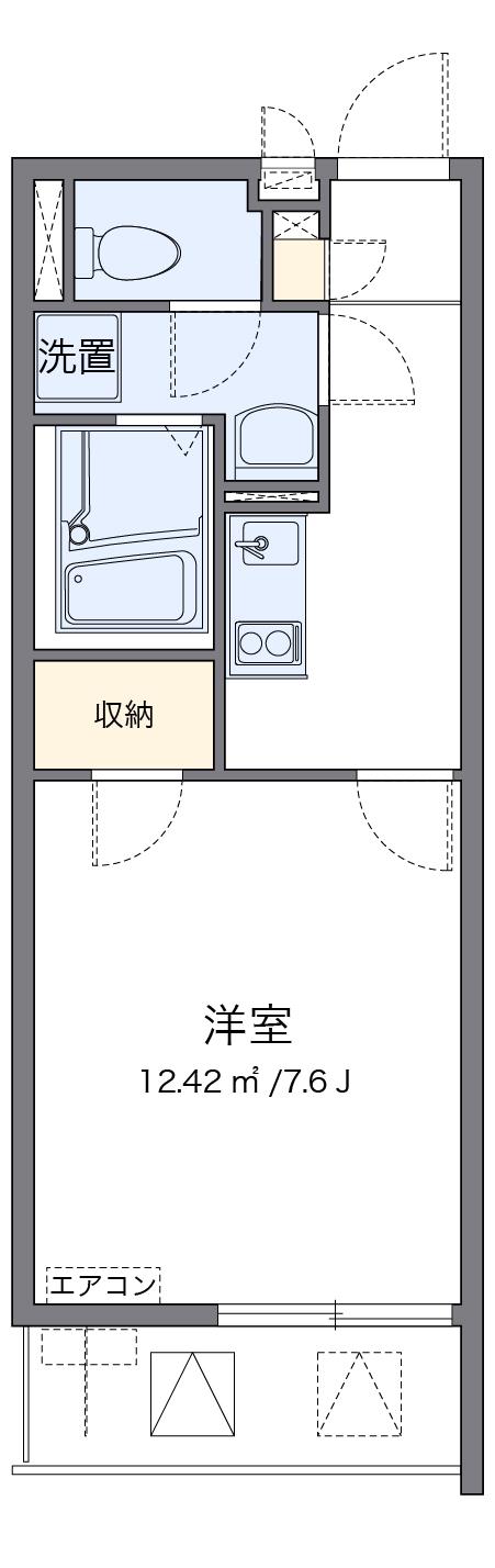 クレイノMOONⅠ(1K/2階)の間取り写真