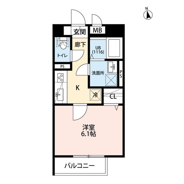 アムール 芝久保(1K/2階)の間取り写真