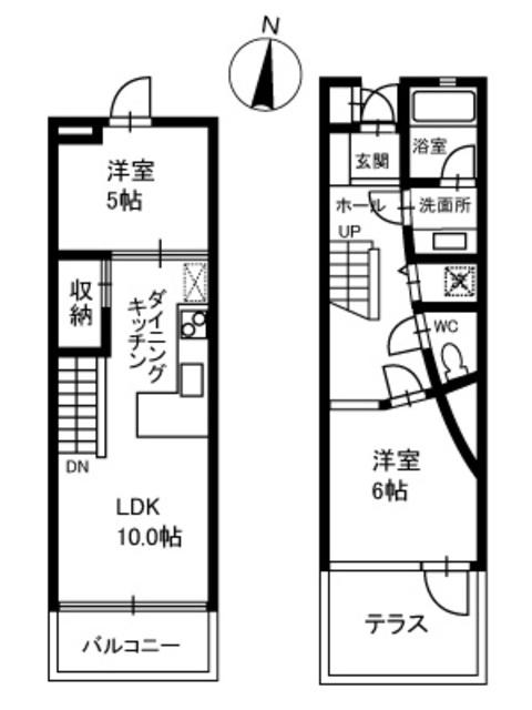 DAMIER-A(2LDK/1階)の間取り写真