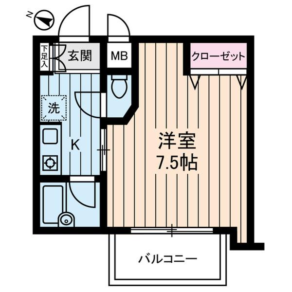 アヴェニール高井戸(1K/4階)の間取り写真