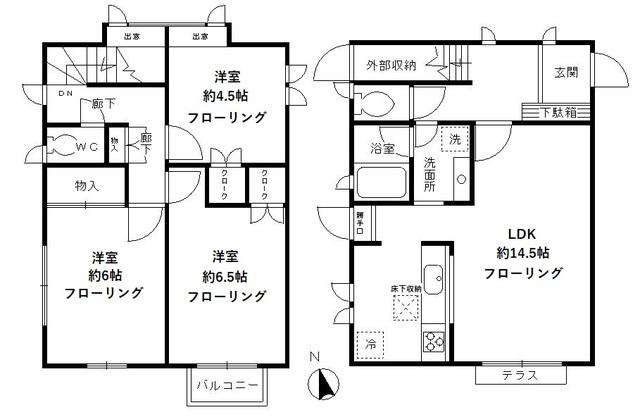 アベニュー浜田山(3LDK)の間取り写真