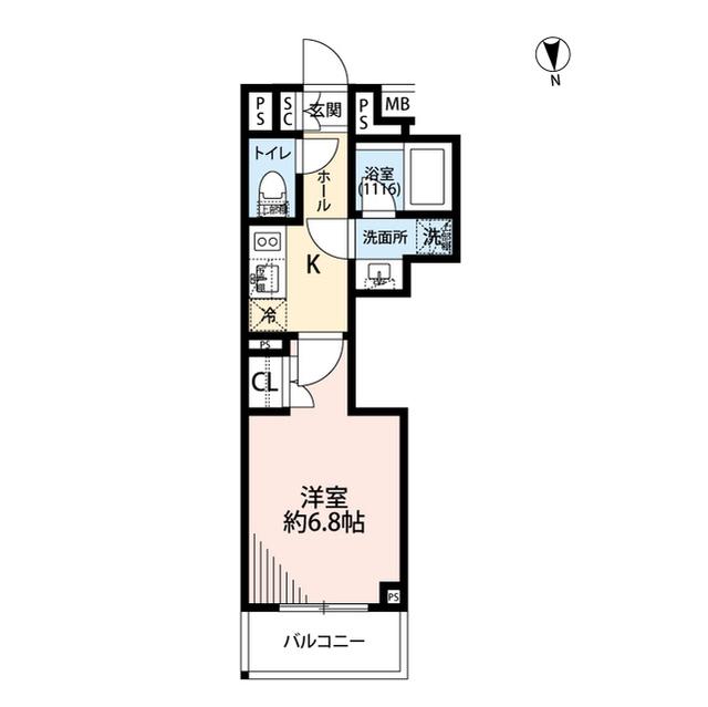 プレール・ドゥーク中野南台(1K/3階)の間取り写真