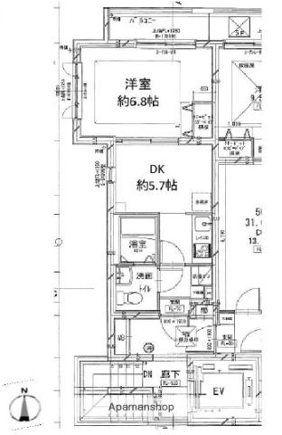 ピアコートTM武蔵関弐番館(1K/5階)の間取り写真
