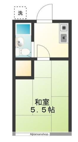 中央本線 武蔵小金井駅 バス乗車時間：6分 貫井団地下車バス停で下車 徒歩5分 2階建 築37年(1K/2階)の間取り写真