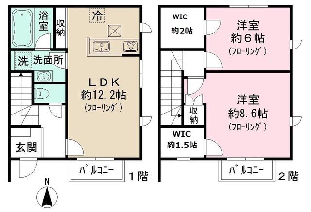 カサセレーナ(2LDK)の間取り写真