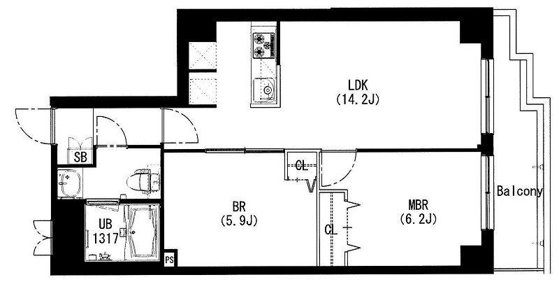 エスティメゾン中野富士見町(2LDK/3階)の間取り写真