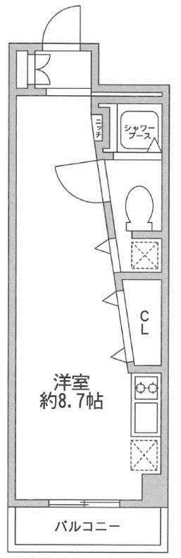 レジディア新宿イースト(ワンルーム/4階)の間取り写真