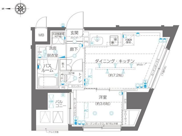 ZOOM高田馬場(1DK/4階)の間取り写真