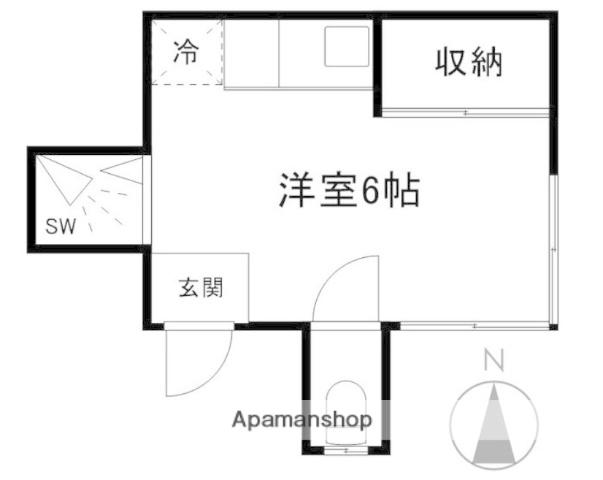 西武鉄道新宿線 野方駅 徒歩3分 2階建 築48年(ワンルーム/2階)の間取り写真
