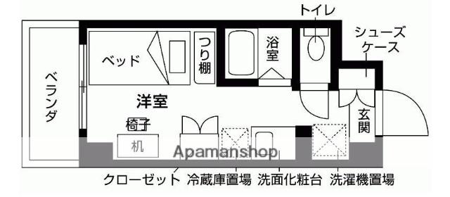 プライマルD三鷹(ワンルーム/4階)の間取り写真