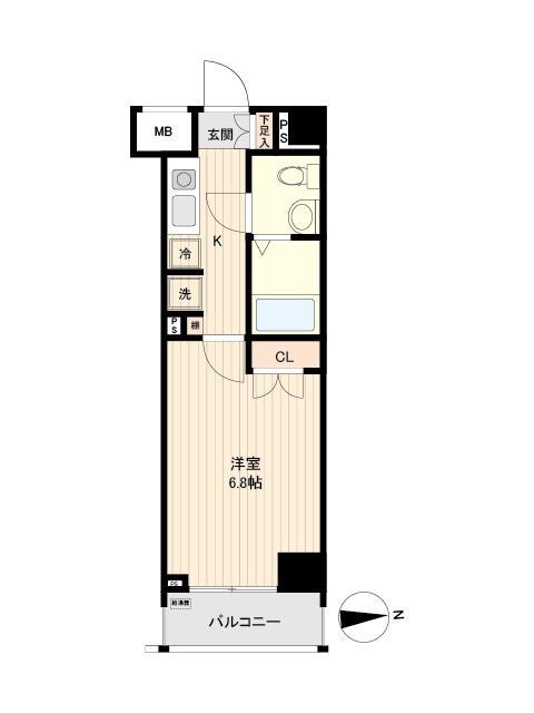 オーキッドレジデンス大泉学園(1K/3階)の間取り写真