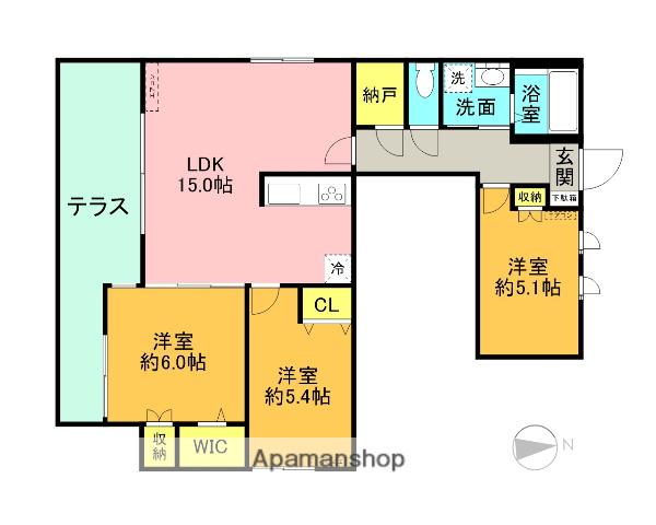 小田急電鉄小田原線 経堂駅 徒歩8分 3階建 築3年(3SLDK)の間取り写真