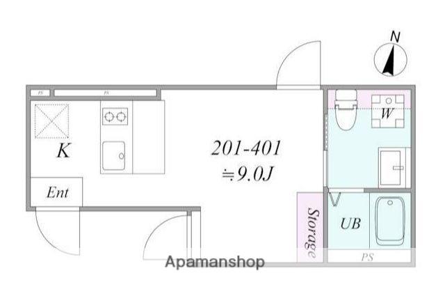 TRIAS OGIKUBO(1K/4階)の間取り写真