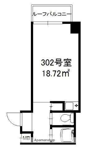 ハイツ中澤(ワンルーム/3階)の間取り写真